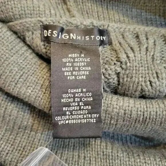 Design History Women's Chrome Heather Gray Acrylic Cowl Neck Sweater NEW - Picture 7 of 7